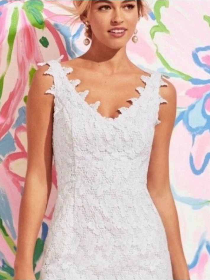 Nwt Lilly Pulitzer White Papillon Lace Dress